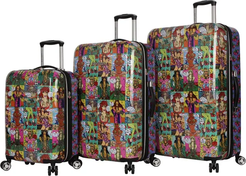 Betsey Johnson Maleta rígida de equipaje de 3 piezas con ruedas giratorias (20 pulgadas, 26 pulgadas, 30 pulgadas) (talla única, puntal flamenco)..,