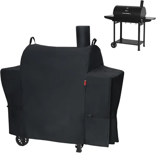 Miniatura 11 de Cubierta de parrilla al aire libre para parrilla de carbón Royal Gourmet CC1830FC Barrel, cubierta impermeable de 46" 600D resistente para barbacoa