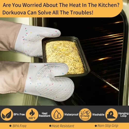 Miniatura 4 de Guantes de horno lindos, manoplas de cocina, guantes de horno para la cocina, guantes de horno para la cocina, guantes de horno de silicona lavables