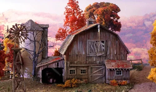Miniatura 4 de Woodland Scenics BR5038 Old Weathered Barn Built & Ready Kit, escala HO