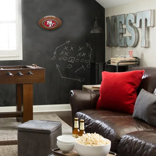 Miniatura 3 de NFL San Francisco 49ers - Banderín de fieltro con forma de balón de fútbol por Rico - Cartel de pared, fabricado en Estados Unidos