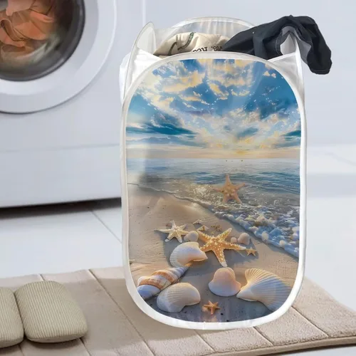 Miniatura 2 de AFPANQZ Cesta plegable de malla para ropa sucia, plegable, portátil, para guardar lugar para el hogar, fácil de plegar para viajes, 13.5 x 13.5 x 21