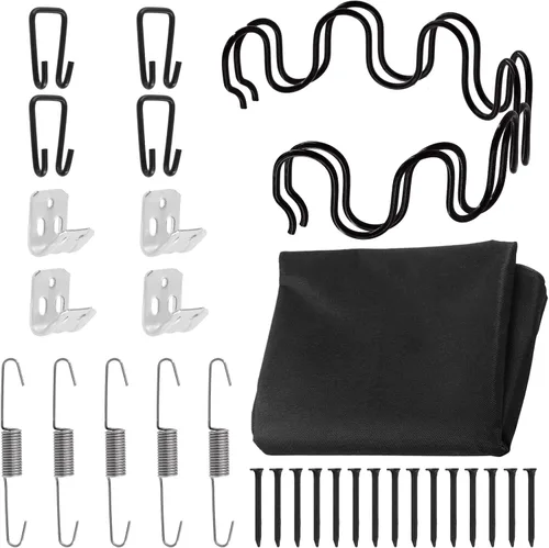 Juego de reparación de sofá de 31 piezas, resortes sin hundimiento de 16 pulgadas, clips en S, ganchos, resortes de tensión de doble gancho, clavos