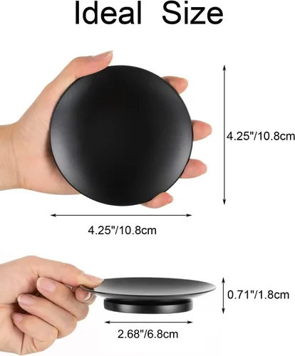 Miniatura 7 de Portavelas de pilar de hierro Inweder: bandeja y placa de vela negra de 4.25" Pedestal Stand for 3 Wick Jar Candles Tealight Gothtic Decor for