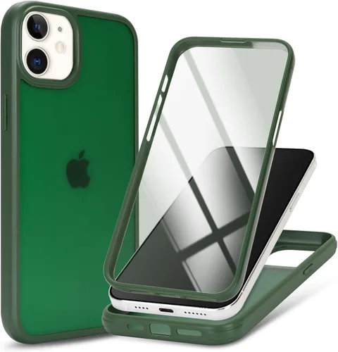 Miniatura 19 de Funda para iPhone 13 mini con protector de pantalla integrado y protección de cuerpo completo, para Apple iPhone 13 Mini, fundas para hombres, Rojo