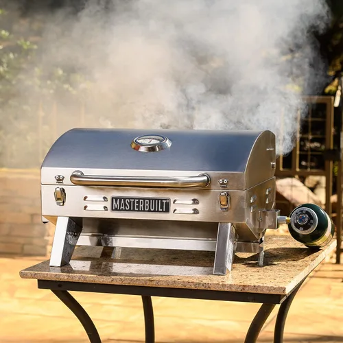 Miniatura 4 de Masterbuilt Parrilla de propano portátil MB20030819 + adaptador de repuesto para tanque de propano GasOne