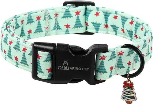 Miniatura 8 de ARING PET Collar de Navidad para perros, lindos collares de mascotas a cuadros rojos y negros con hebilla de liberación rápida para cachorros
