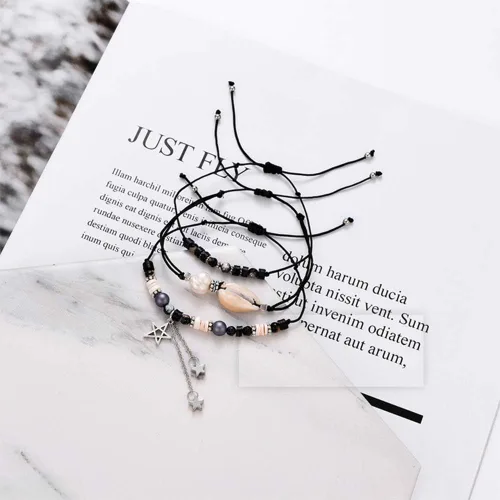 Miniatura 8 de JOYA GIFT Handmade Adjustable Wrap Bracelet Bohemian String Braided Beads Anklets Gifts for Women Girls