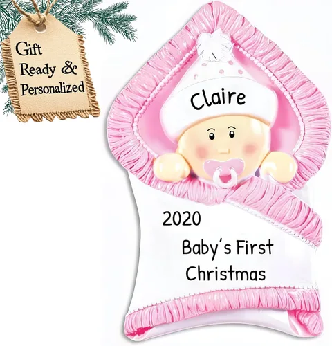 Miniatura 14 de Adorno 3D personalizado para la primera Navidad del bebé 2025 para niño Adorno de la primera Navidad del bebé 2025 Adornos de bebé para árbol