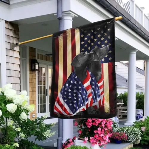 Miniatura 7 de FLAGWIX Banderas de perro patriota americano, bandera de perro labrador retriever de doble cara, decoración para el hogar, exterior, bandera