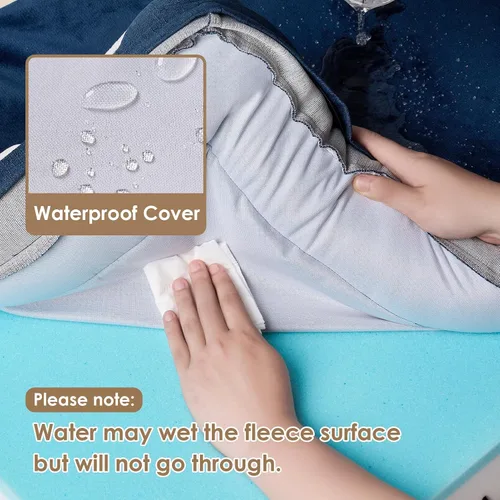 Miniatura 196 de EHEYCIGA – Cama ortopédica impermeable para perros pequeños, de espuma viscoelástica tipo caja de huevos, con bordes elevados y base antideslizante
