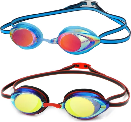 Miniatura 8 de Gafas de natación, paquete de 2 gafas de natación con protección UV antivaho para adultos, hombres, mujeres, jóvenes