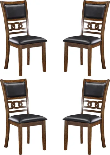 Miniatura 9 de New Classic Furniture Gia - Silla de comedor (juego de cuatro), asiento y respaldo tapizados en tela gris claro, color gris