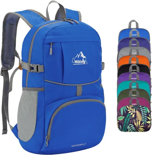 Miniatura 12 de WATERFLY Mochila de senderismo plegable: mochila de día de 25L ultra ligera para mujer y hombre - pequeña mochila plegable compacta para deportes al
