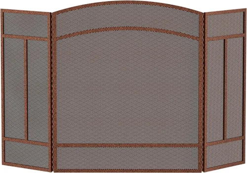 Miniatura 3 de Fire Beauty Pantalla para chimenea de 3 paneles de hierro forjado de 48 pulgadas de largo x 29 pulgadas de alto, cubierta de protección contra