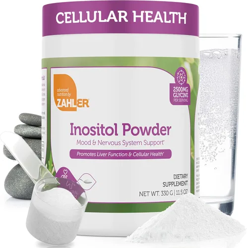 Zahler Inositol Powder - Mentalidad saludable y apoyo del sistema nervioso para mujeres - Inositol y glicina para apoyar la función hepática y la
