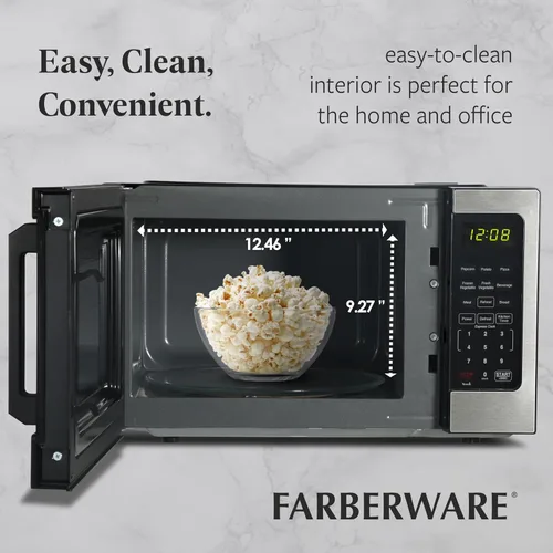 Miniatura 5 de Farberware Horno microondas de encimera de 0.9 pies cúbicos – 900 vatios de potencia, ajustes de cocción automática, descongelación, fácil limpieza