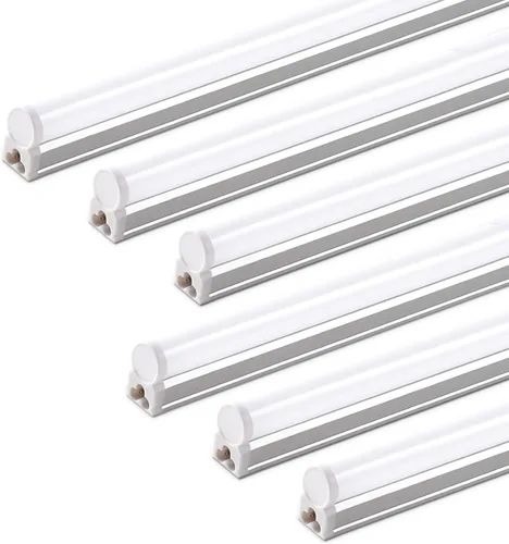 Miniatura 10 de Barrina T5 - Luz LED para tienda de 4 pies, 2 cables de alimentación de 6500 K, blanco súper brillante, 2200 lm, 20 W, lámpara de techo comercial