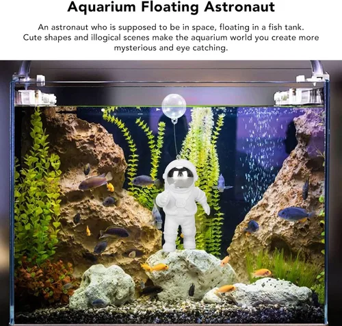Miniatura 2 de Tnfeeon Decoraciones de acuario, decoraciones de acuario, adornos flotantes, estatuas, escultura, adorno de acuario, adornos flotantes de peces