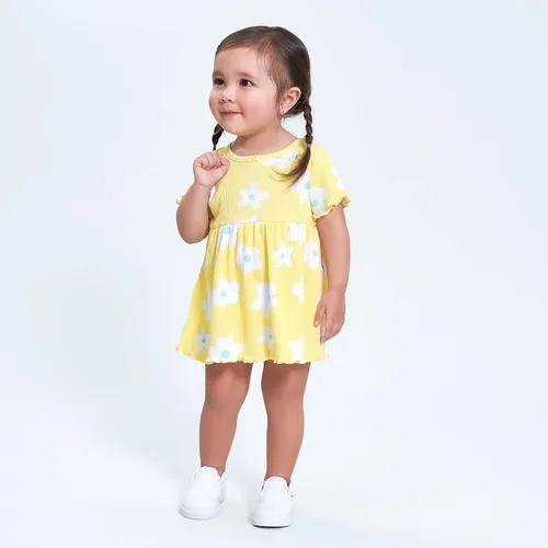 Miniatura 4 de Gerber Paquete de 2 vestidos de algodón de manga corta para bebés y niñas pequeñas