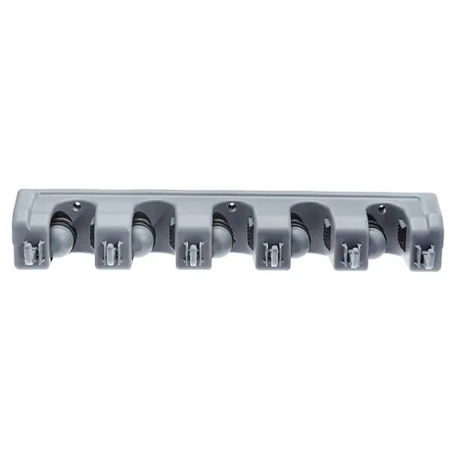 Miniatura 2 de Amazon Basics Organizador de almacenamiento rectangular resistente de montaje en pared para escobas, fregonas o herramientas con ganchos y ranuras