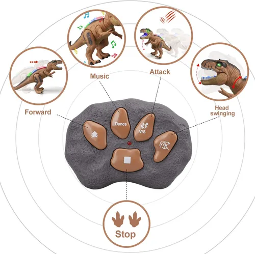 Miniatura 5 de STEAM Life Juguetes de dinosaurio con control remoto para niños, gran robot Trex para niños, juguetes Trex, robot de dinosaurio electrónico que