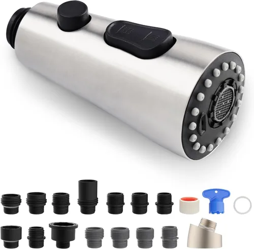 Miniatura 8 de iFealClear Reemplazo universal de cabezal de grifo de cocina, 3 modos de cabezal rociador de grifo extraíble, compatible con Moen Delta, equipado