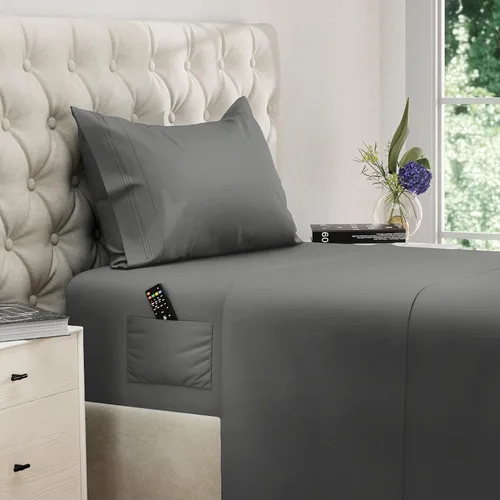 Miniatura 59 de DREAMCARE Juego de sábanas California King, 6 piezas, sábanas refrescantes para cama, sábanas Cal King de hasta 21 pulgadas de profundidad, 02