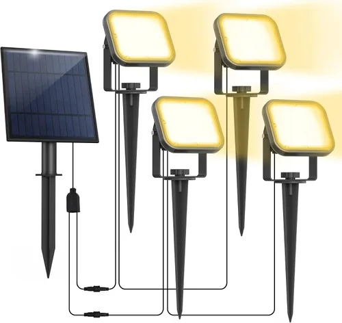 Miniatura 21 de Luces solares para exterior, focos de paisaje IP65 impermeables con cable de 3m, luces de pared para exterior con encendido y apagado automático