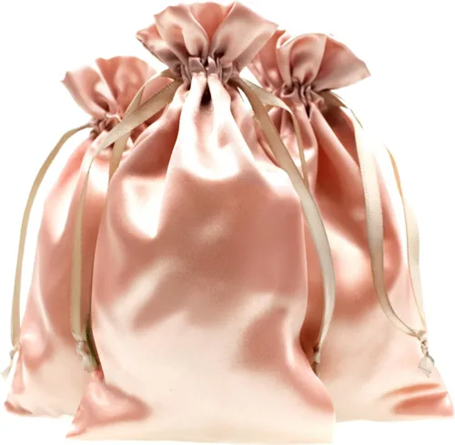 Miniatura 10 de Bolsas con cordón de satén azul bebé para regalo y recuerdo de boda, 5 x 8 pulgadas, 50 por paquete