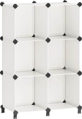 Miniatura 15 de Organizador de plástico Songmics 3 pisos, bricolaje cubeta de almacenamiento, clóset estantería 6 cubos, Estantería mueble negro ulpc06h