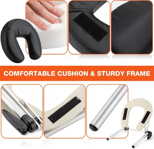 Miniatura 5 de Udefineit Mesa de masaje ajustable, cuna y almohada, mesa de masaje de spa, cama o silla, plataforma para reposacabezas con almohada facial, kit