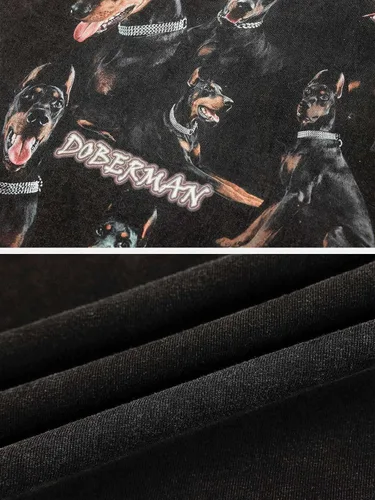 Miniatura 7 de Vamtac Mens Oversized Washed Doberman Graphic Tees Casual Summer Tops Streetwear Aesthetic T-Shirt Unisex