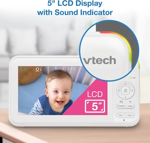 Miniatura 8 de VTech - Monitor de video para bebé con 2 cámaras y pantalla LCD de 5 pulgadas, hasta 17 horas de video y 31 horas de audio
