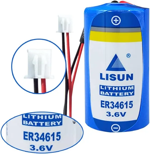 Miniatura 3 de (1 paquete de batería de litio ER34615 D Cell de 3.6 V 19000 mAh para programador PLC multiusos, batería ETC con enchufe blanco