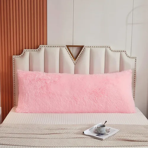 Miniatura 2 de Funda de Almohada Corporal de Piel Sintética Peluda y Esponjosa 21"x54" Cierre de Botón Fundas de Almohada de Terciopelo Funda de Almohada Corporal