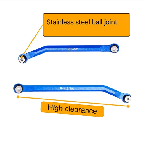 Miniatura 4 de Juego de Eslabones de Alta Limpieza para Barra de Dirección de Conexión de Eslabones para AXIAL 1/24 SCX24 AXI00001 C10 AXI00002 Wrangler JLU Azul