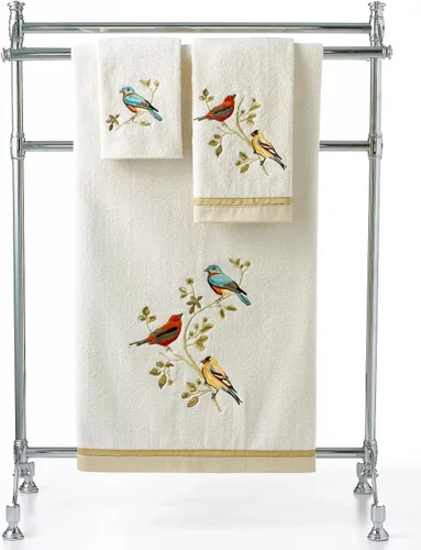 Miniatura 3 de Avanti Linens, toalla de baño con pájaros dorados Marfil