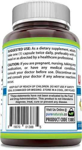 Miniatura 3 de Pure Naturals Suplemento de ácido alfa lipoico de 600 mg, 120 cápsulas Sin OMG Sin gluten Fabricado en Estados Unidos