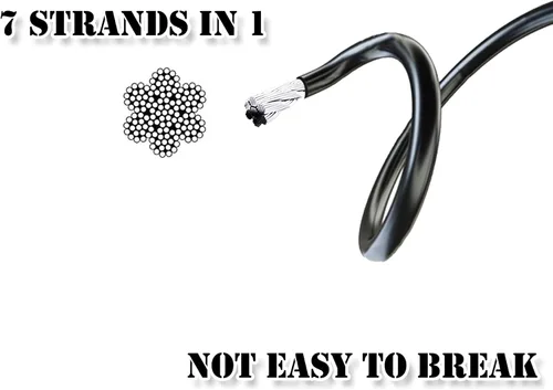 Miniatura 3 de J Bryant Fitness Cable de Repuesto para Gimnasio Polea de Fitness Gruesa de 5mm Cuerda de Alambre de Acero Resistente para Gimnasio en Casa