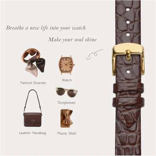 Miniatura 7 de BISONSTRAP Correas de reloj de cuero correas de repuesto suaves con hebilla pulida 0315in 0394in 0472in 0551in 0630in 0709in 0748in 0787in Moderno