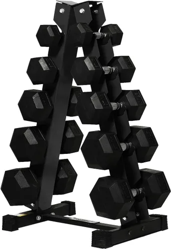 Miniatura 17 de RitFit Juego de mancuernas hexagonales con revestimiento de goma de 5 a 780 libras con estante para gimnasio en casa, entrenamiento de fuerza