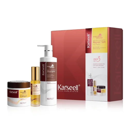 Miniatura 10 de Karseell Conjunto de Tratamiento Capilar de Colágeno para el Cuidado del Cabello, Champú y Acondicionador con Aceite para Cabello Seco Dañado Todos