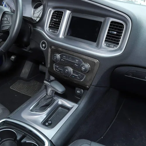 Miniatura 4 de Voodonala Para cargador de radio, CD, interruptor de CD, consolas centrales para Dodge Charger 2015-2026+, accesorios interiores, fibra de carbono