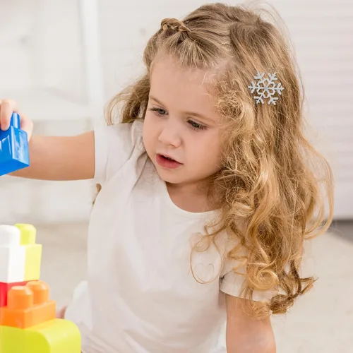 Miniatura 7 de Beaupretty Pinzas para el cabello con diseño de copo de nieve de Navidad, 8 unidades, pasadores de diamantes de imitación para mujeres y niñas