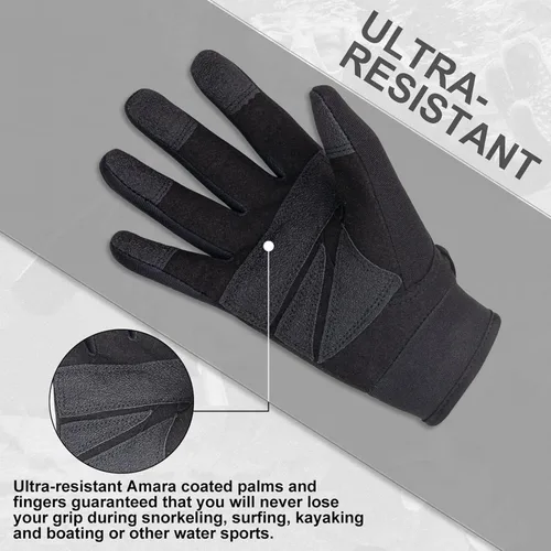 Miniatura 2 de XUKER Guante de neopreno, guantes de traje húmedo de 1.5mm y 2mm para buceo, esnórquel, remo, surf, kayak, canoa, pesca con lanza, esquí y otros