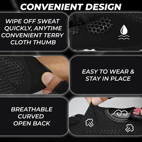 Miniatura 2 de FIGHTSENSE Guantes de levantamiento de pesas con protección completa de la palma de la mano, guantes de entrenamiento para hombres y mujeres
