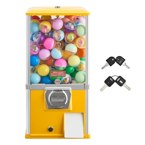 Miniatura 9 de VEVOR Máquina de chicle, dispensador de máquina expendedora de dulces de 21 pulgadas, máquinas expendedoras de 25 centavos para centros comerciales