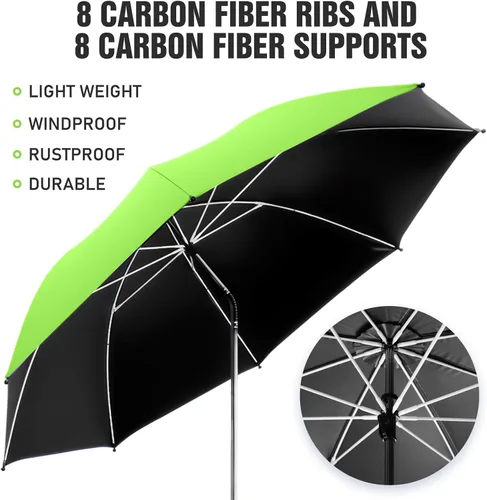 Miniatura 6 de Paquete de 2 paraguas de playa con abrazadera, paraguas ajustable de 360° para silla, paraguas UPF50+ para silla de playa, silla de patio, silla