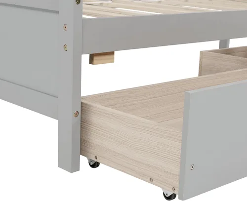 Miniatura 4 de Bellemave Cama infantil de tamaño individual con 2 cajones de almacenamiento, cama individual de madera con almacenamiento, marcos de cama